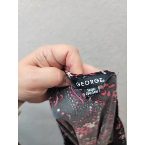 George Red And Black Peasant Top, Size 3X - Picture 6 of 6